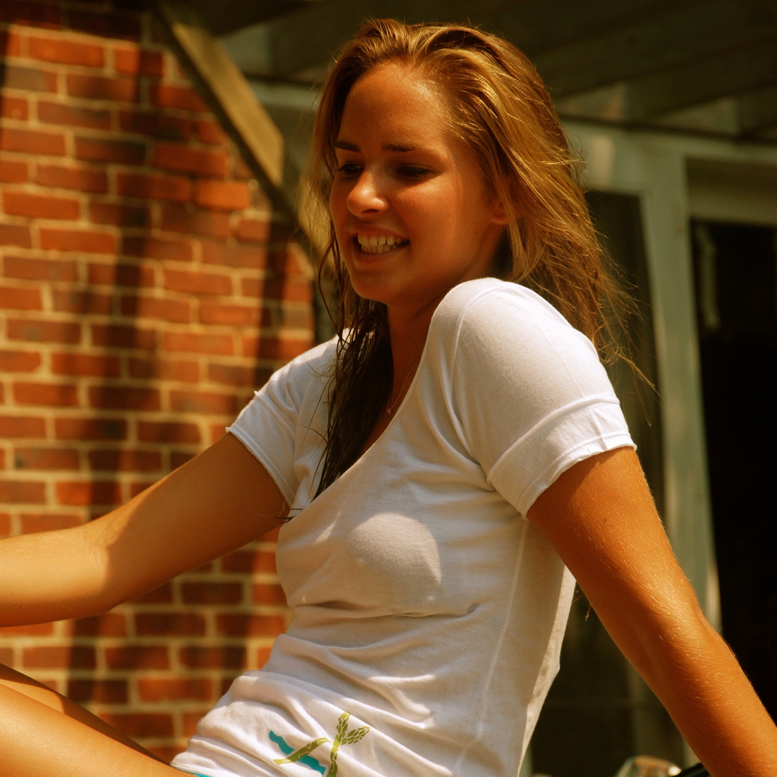 Women's "Logo" Off Shoulder Tee